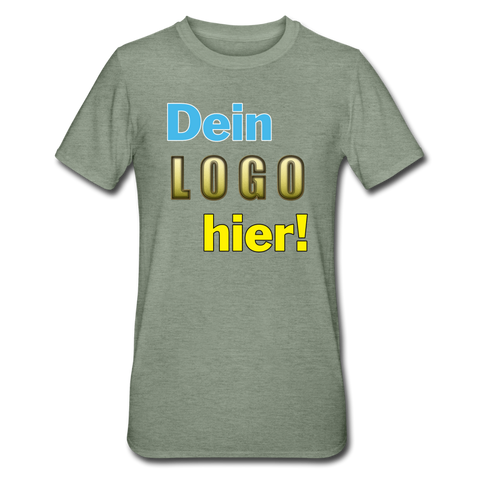 Unisex Polycotton T-Shirt von Gildan - Beispiel-Logo - Militärgrün meliert