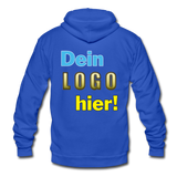 Unisex Hoodie Jacke von Bella+Canvas - Beispiel-Logo - Royalblau