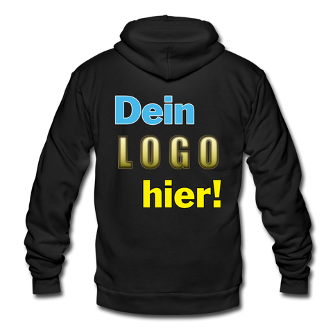 Unisex Hoodie Jacke von Bella+Canvas - Beispiel-Logo - Schwarz