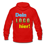 Unisex Hoodie Jacke von Bella+Canvas - Beispiel-Logo - klassisch Rot