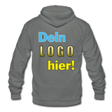 Unisex Hoodie Jacke von Bella+Canvas - Beispiel-Logo - Grau