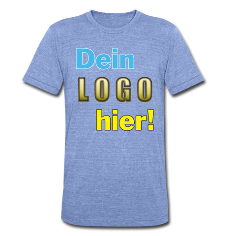 Unisex Triblend T-Shirt von Bella+Canvas - Beispiel-Logo - Blau meliert