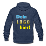 Unisex Tri-Blend Kapuzenjacke von Bella+Canvas - Beispiel-Logo - Navy meliert