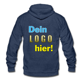 Unisex Tri-Blend Kapuzenjacke von Bella+Canvas - Beispiel-Logo - Navy meliert