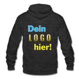 Unisex Tri-Blend Kapuzenjacke von Bella+Canvas - Beispiel-Logo - Anthrazit