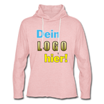 Unisex Light Sweatshirt Hoodie - Beispiel-Logo - Rosa-Creme meliert