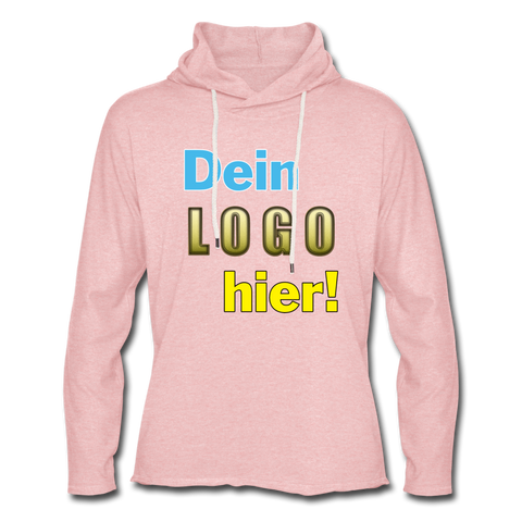 Unisex Light Sweatshirt Hoodie - Beispiel-Logo - Rosa-Creme meliert