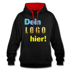 Unisex Kontrastfarbe Hoodie von AWDis Just Hoodes - Beispiel-Logo - Schwarz/Rot