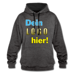 Unisex Kontrastfarbe Hoodie von AWDis Just Hoodes - Beispiel-Logo - Anthrazit/Schwarz