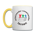 Tasse Twocolor von PRINTEQUIPMENT - ADHSS-LOGO - Weiß/Gelb