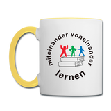 Tasse Twocolor von PRINTEQUIPMENT - ADHSS-LOGO - Weiß/Gelb