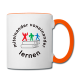 Tasse Twocolor von PRINTEQUIPMENT - ADHSS-LOGO - Weiß/Orange