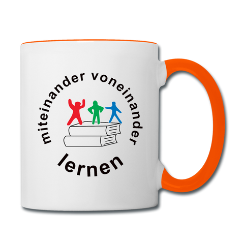 Tasse Twocolor von PRINTEQUIPMENT - ADHSS-LOGO - Weiß/Orange