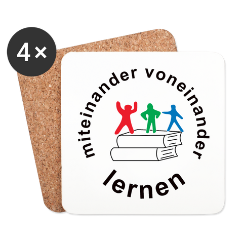 Untersetzer (4er-Set) von Printequipment - ADHSS-LOGO - Weiß