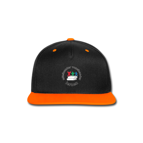 Kontrast Snapback Cap von Beechfield - ADHSS-LOGO - Schwarz/Neonorgange