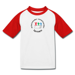 Kinder Baseball T-Shirt von B&C - ADHSS-LOGO - Weiß/Rot