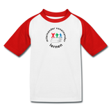 Kinder Baseball T-Shirt von B&C - ADHSS-LOGO - Weiß/Rot