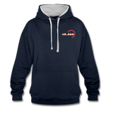 Kontrast-Hoodie von AWDis Just Hoods - BMSS-LOGO - Navy/Grau meliert