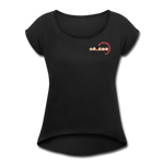 Frauen T-Shirt mit gerollten Ärmeln - BMSS-LOGO - Schwarz