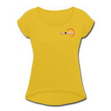 Frauen T-Shirt mit gerollten Ärmeln - BMSS-LOGO - Senfgelb