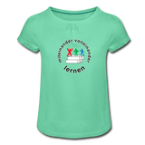 Mädchen-T-Shirt mit Rüschen - ADHSS-LOGO - Mintgrün