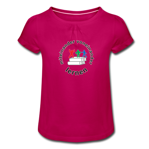 Mädchen-T-Shirt mit Rüschen - ADHSS-LOGO - Fuchsia