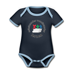 Baby Bio-Kurzarm-Kontrastbody - ADHSS-LOGO - navy/sky