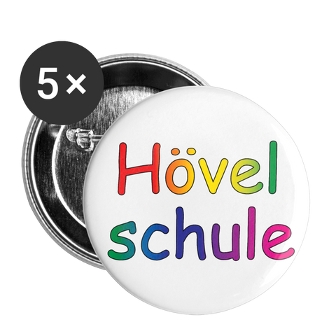 Buttons Mittel 32 mm (5er Pack) von Buttonworldshop - HVL-Logo - Weiß