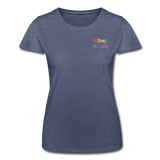 Frauen-T-Shirt von Fruit of the Loom - HVL-Logo - Navy meliert