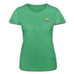 Frauen-T-Shirt von Fruit of the Loom - HVL-Logo - Grün meliert