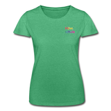 Frauen-T-Shirt von Fruit of the Loom - HVL-Logo - Grün meliert