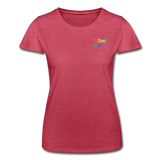 Frauen-T-Shirt von Fruit of the Loom - HVL-Logo - Rot meliert