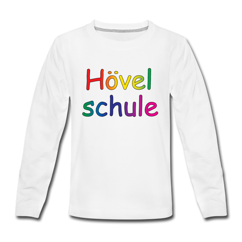 Teenager Premium Langarmshirt - HVL-Logo 1 - Weiß