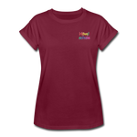 Frauen Oversize T-Shirt - HVL-Logo - Bordeaux