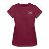 Frauen Oversize T-Shirt - HVL-Logo - Bordeaux