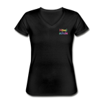 Klassisches Frauen-T-Shirt mit V-Ausschnitt von GILDAN - HVL-Logo - Schwarz