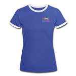 Frauen Kontrast-T-Shirt - HVL-Logo - Blau/Weiß