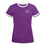 Frauen Kontrast-T-Shirt - HVL-Logo - Lila/Weiß