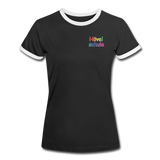 Frauen Kontrast-T-Shirt - HVL-Logo - Schwarz/Weiß