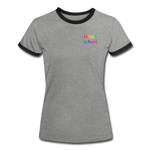 Frauen Kontrast-T-Shirt - HVL-Logo - Grau meliert/Schwarz