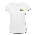 Frauen Bio-T-Shirt mit V-Ausschnitt von STANLE/YSTELLA - HVL-Logo - Weiß