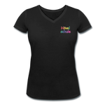 Frauen Bio-T-Shirt mit V-Ausschnitt von STANLE/YSTELLA - HVL-Logo - Schwarz