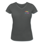 Frauen Bio-T-Shirt mit V-Ausschnitt von STANLE/YSTELLA - HVL-Logo - Anthrazit