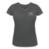 Frauen Bio-T-Shirt mit V-Ausschnitt von STANLE/YSTELLA - HVL-Logo - Anthrazit