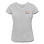 Frauen Bio-T-Shirt mit V-Ausschnitt von STANLE/YSTELLA - HVL-Logo - Grau meliert
