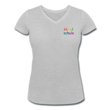 Frauen Bio-T-Shirt mit V-Ausschnitt von STANLE/YSTELLA - HVL-Logo - Grau meliert