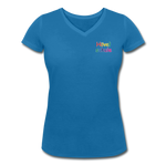 Frauen Bio-T-Shirt mit V-Ausschnitt von STANLE/YSTELLA - HVL-Logo - Pfauenblau