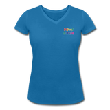 Frauen Bio-T-Shirt mit V-Ausschnitt von STANLE/YSTELLA - HVL-Logo - Pfauenblau