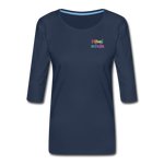 Frauen Premium 3/4-Arm Shirt - HVL-Logo - Navy