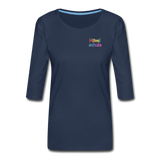 Frauen Premium 3/4-Arm Shirt - HVL-Logo - Navy